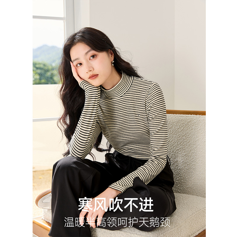 【CC王专属】X844071毛针织衫香影【高级感】条纹针织衫女长袖冬