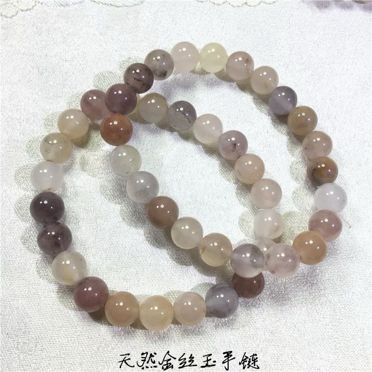 天然金丝玉手串渐变