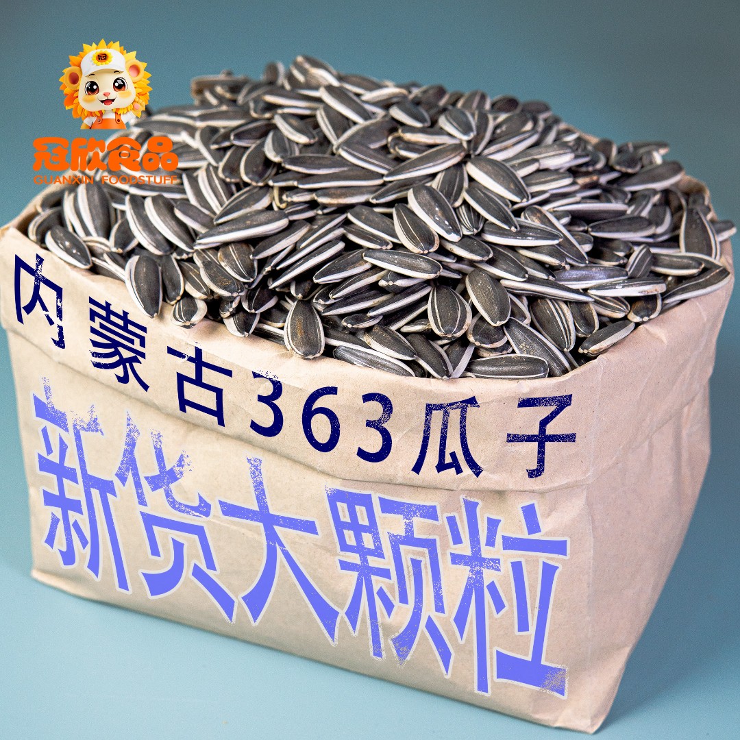 冠欣大颗粒内蒙古新货363熟瓜子原味特大粒瓜子厂家直销葵花瓜子