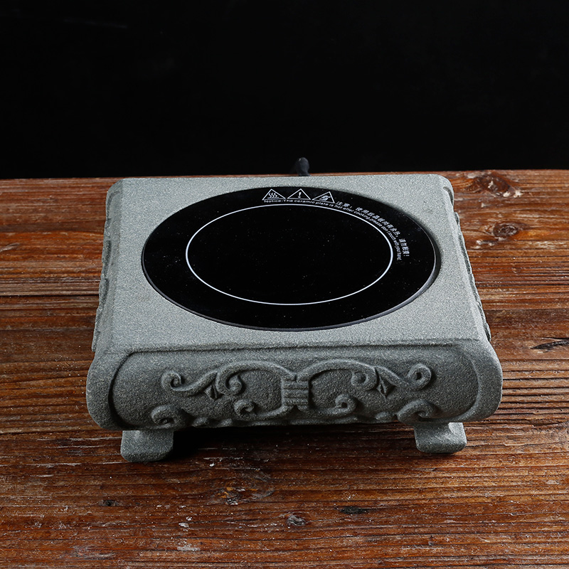 复古姹寂风围炉煮茶石头茶炉纯手工青石DIY电陶炉温煮茶器罐罐茶
