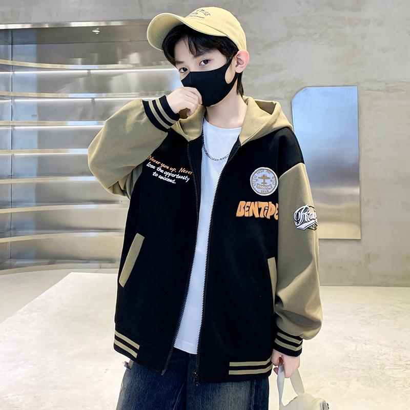 男童棒球服外套春秋款2024新款秋季中大儿童秋装男孩炸街痞帅上衣