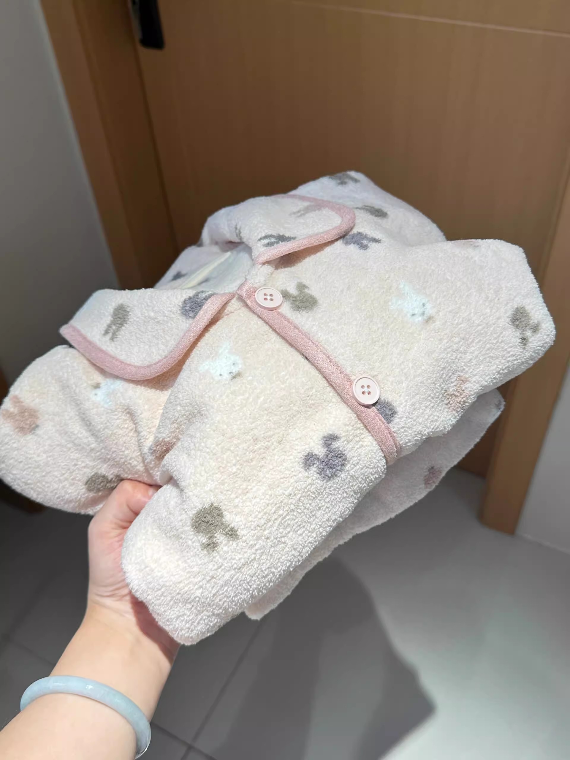 少女可爱小兔加厚德绒睡衣女秋冬款新款亲肤加绒保暖家居服两件套