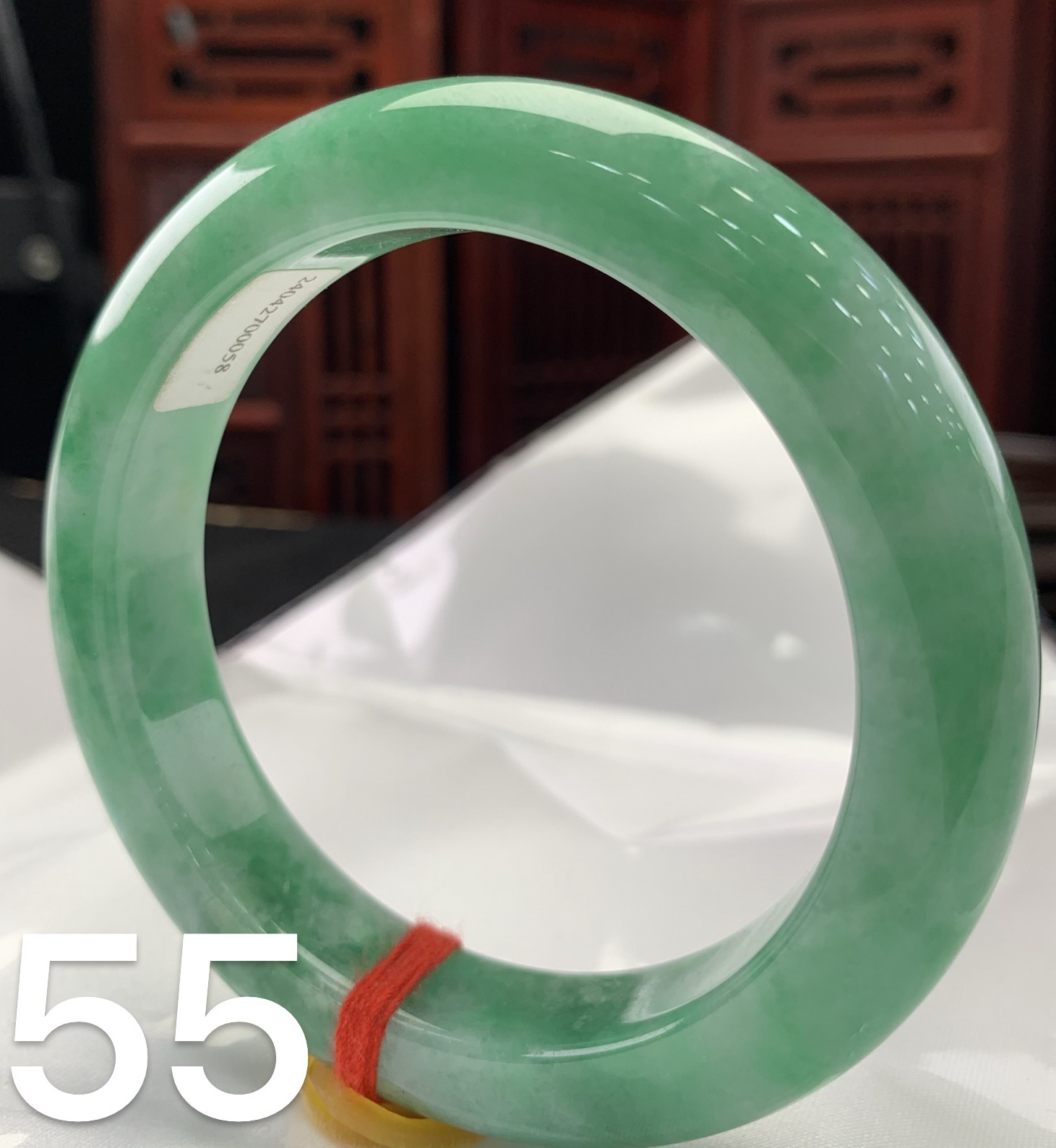 天然缅甸A货翡翠阳绿正圈