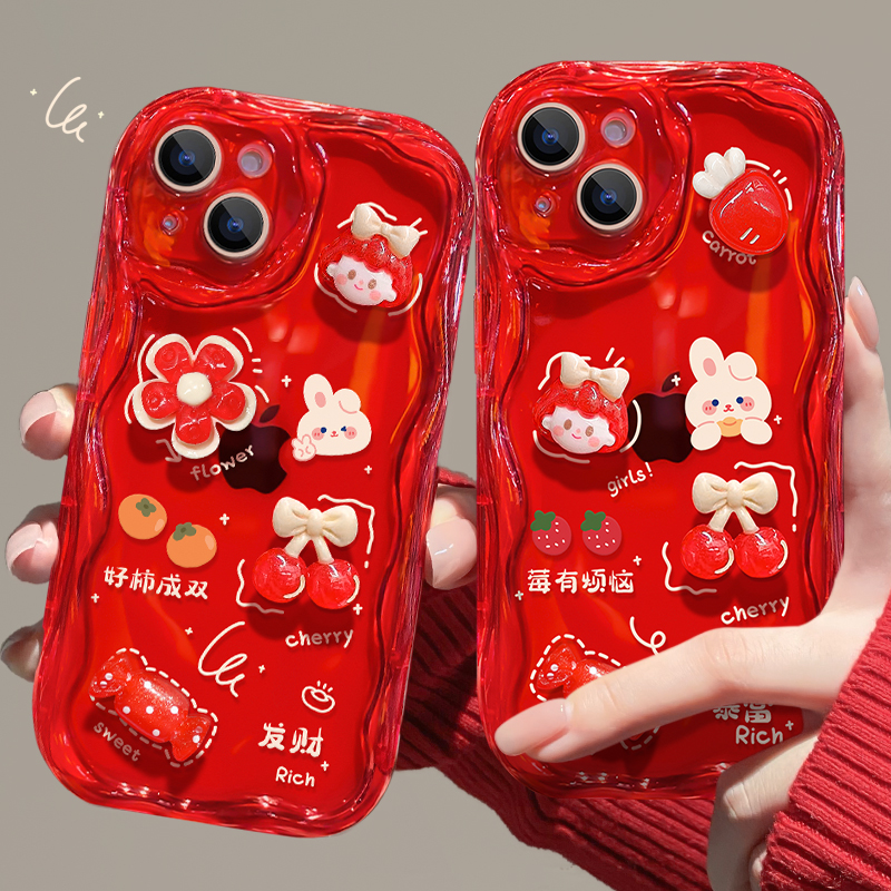 好柿成双苹果15华为/vivo/oppo/小米iPhone14promax小众手机壳