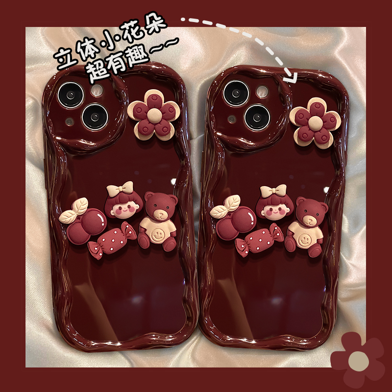 花朵女孩苹果15华为/vivo/oppo/小米iPhone14promax小众手机壳