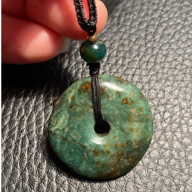 昌化绿平安扣挂件 清新淡雅