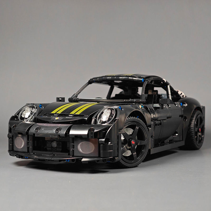 双鹰咔哒正版授权德系保时捷RUFGT911积木跑车成年拼装模型男玩具