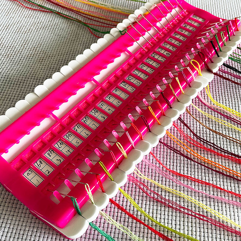 十字绣排线器50位大号缠线理线器刺绣工具神器绕线板插针穿线插针