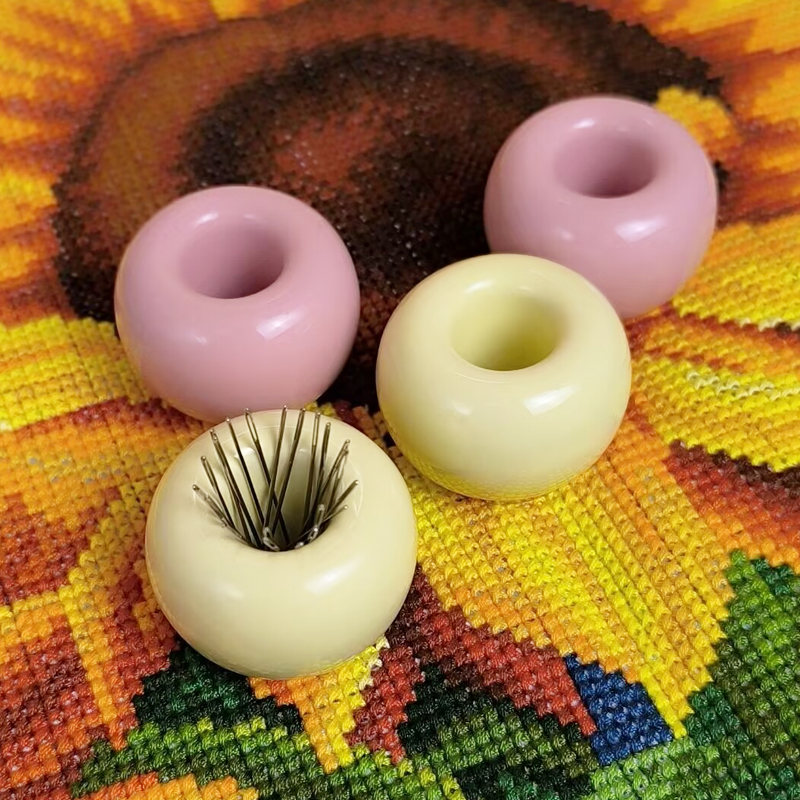 陶瓷针吸杯十字绣辅助工具磁铁强磁吸针装针收纳绣花专用摆件装饰