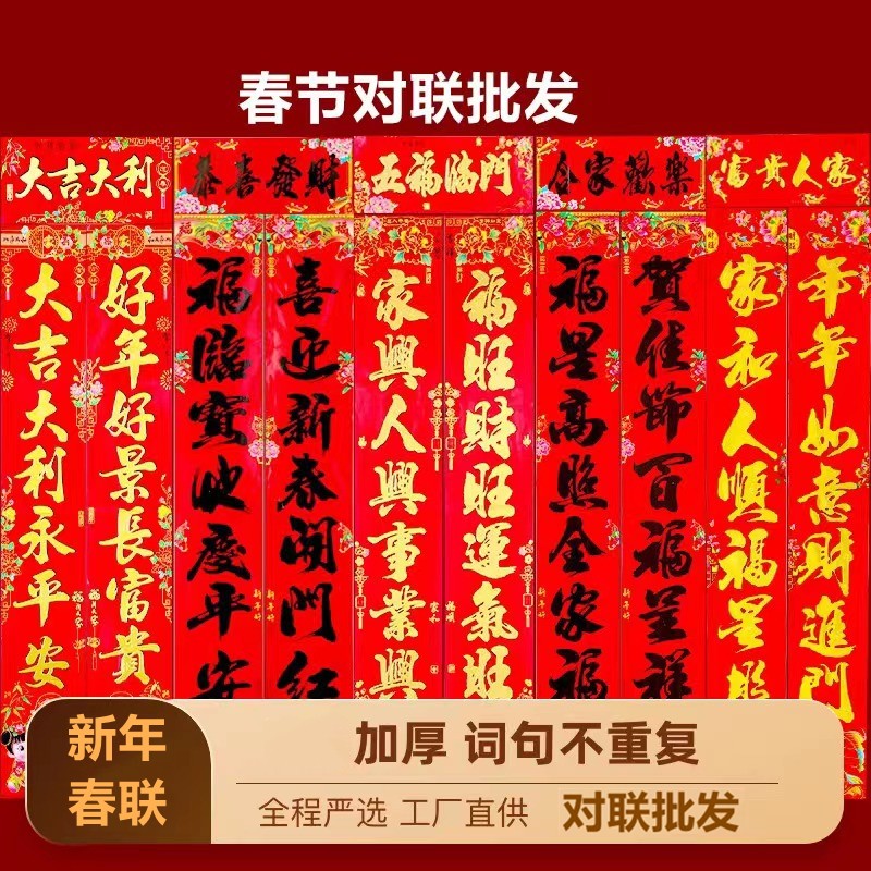 冬季热卖【提前抢】新2025蛇年高档春节烫金对联新年大小门尺寸齐全