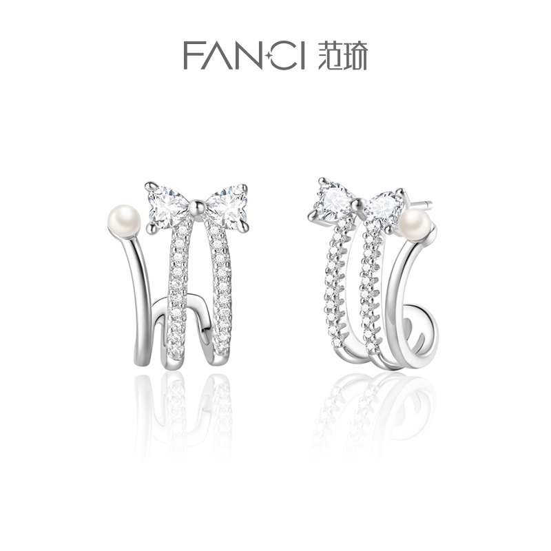 FANCI/范琦 925银耳饰 猫咪结耳钉 ins风百搭简约时尚百搭