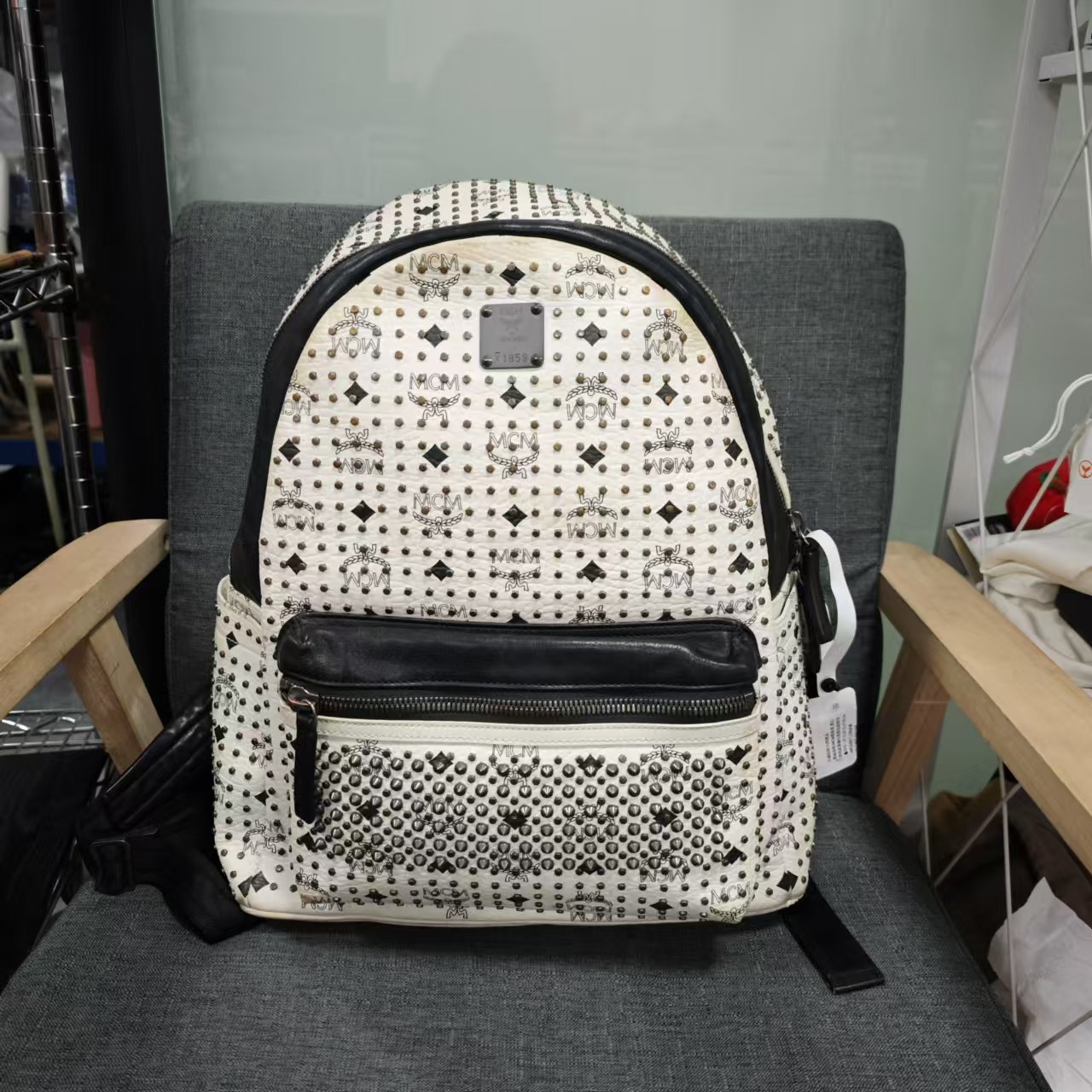95新 MCM 乱乱子中古/女士/双肩包/87692