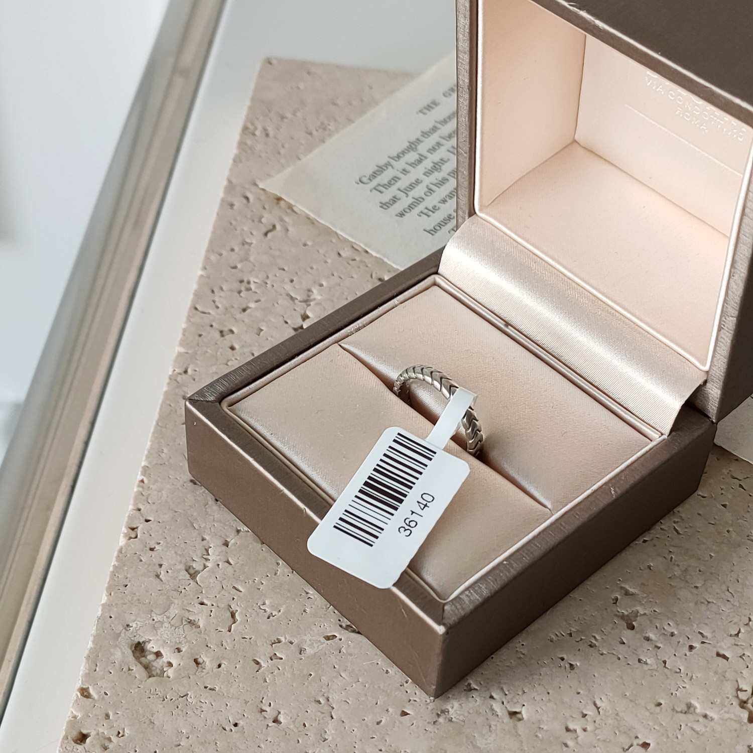 95新 BVLGARI/宝格丽 Azul - 950白金麦穗戒指 36140 指环 时尚  