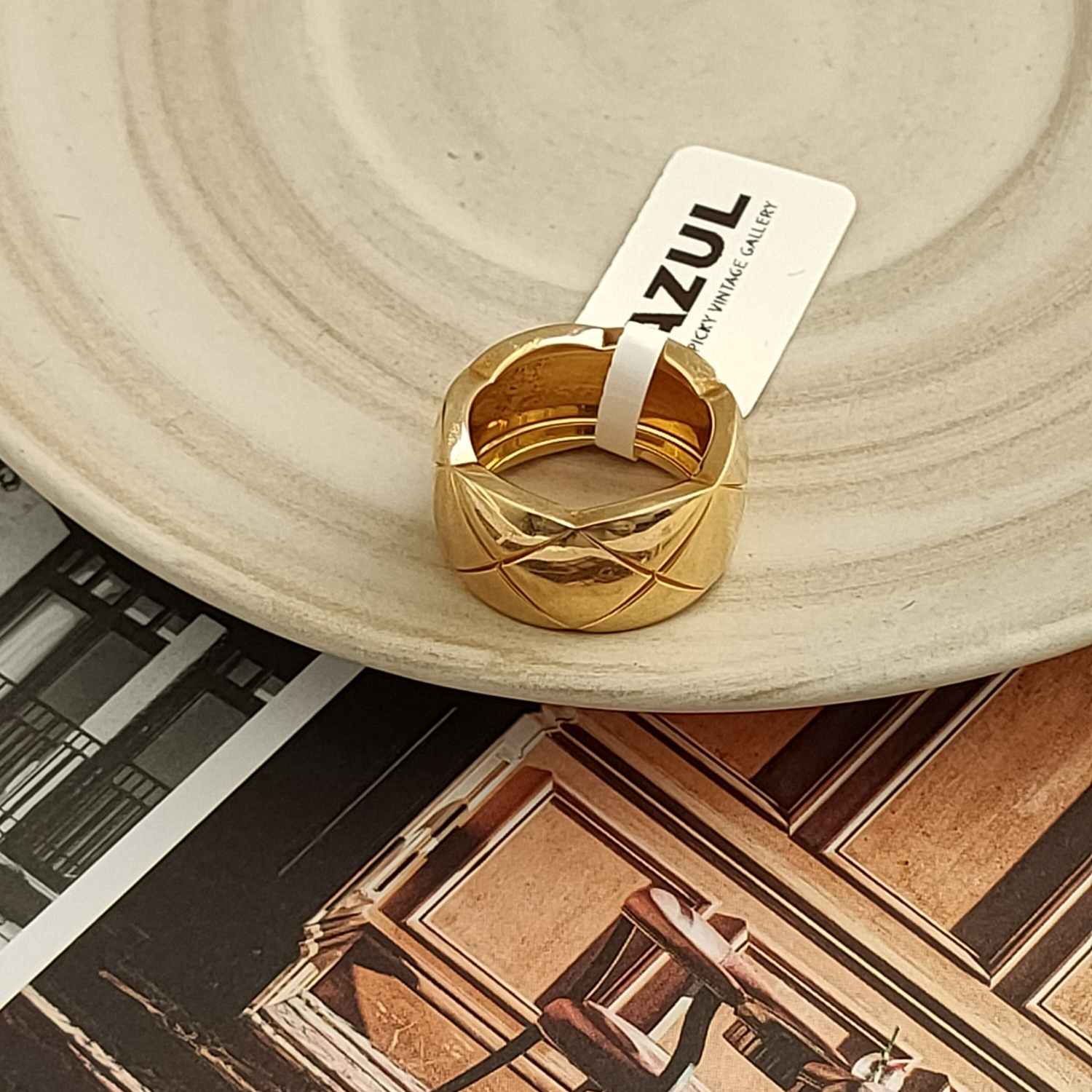 95新  Azul中古-拆单CHANEL 米金CoCo crush戒指51号19239