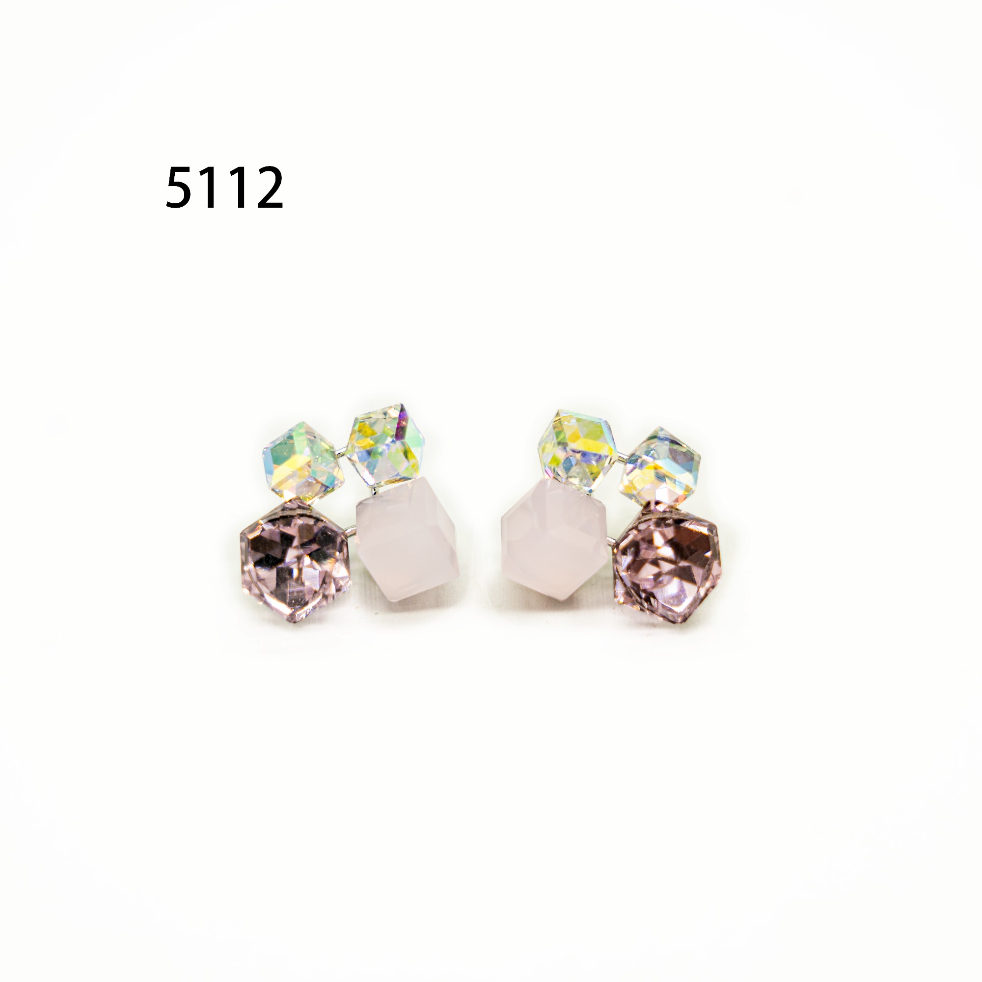 铜合金耳饰 简约镶嵌个性气质耳环小众设计高级感耳钉耳饰～5112