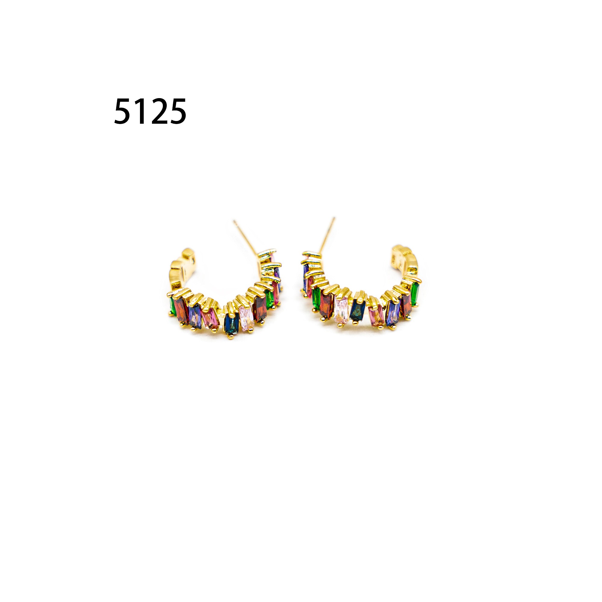 铜合金耳饰 简约镶嵌个性气质耳环小众设计高级感耳饰～5125