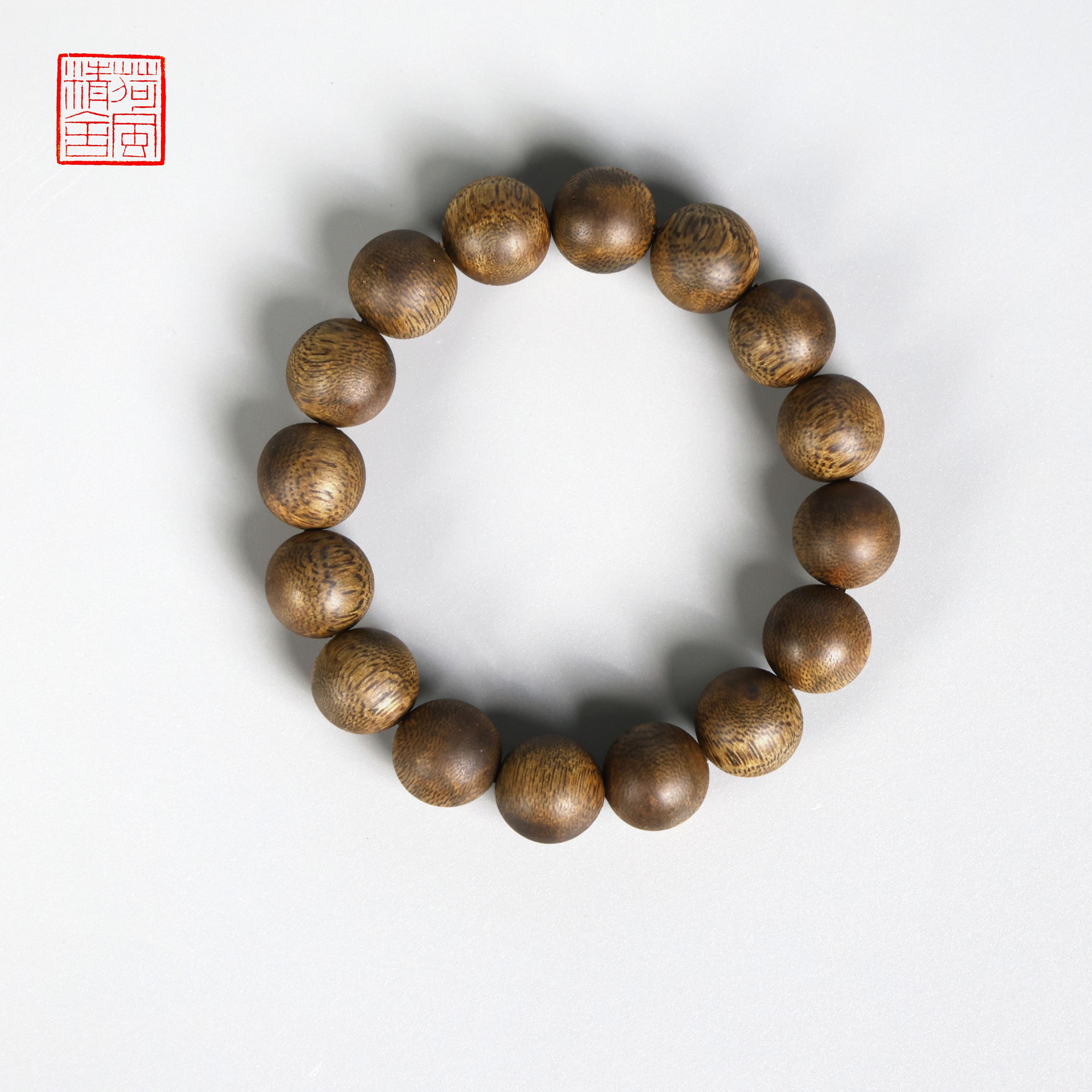 沉香海南棋楠满结油1.4圆珠单圈沉香手串-CX064