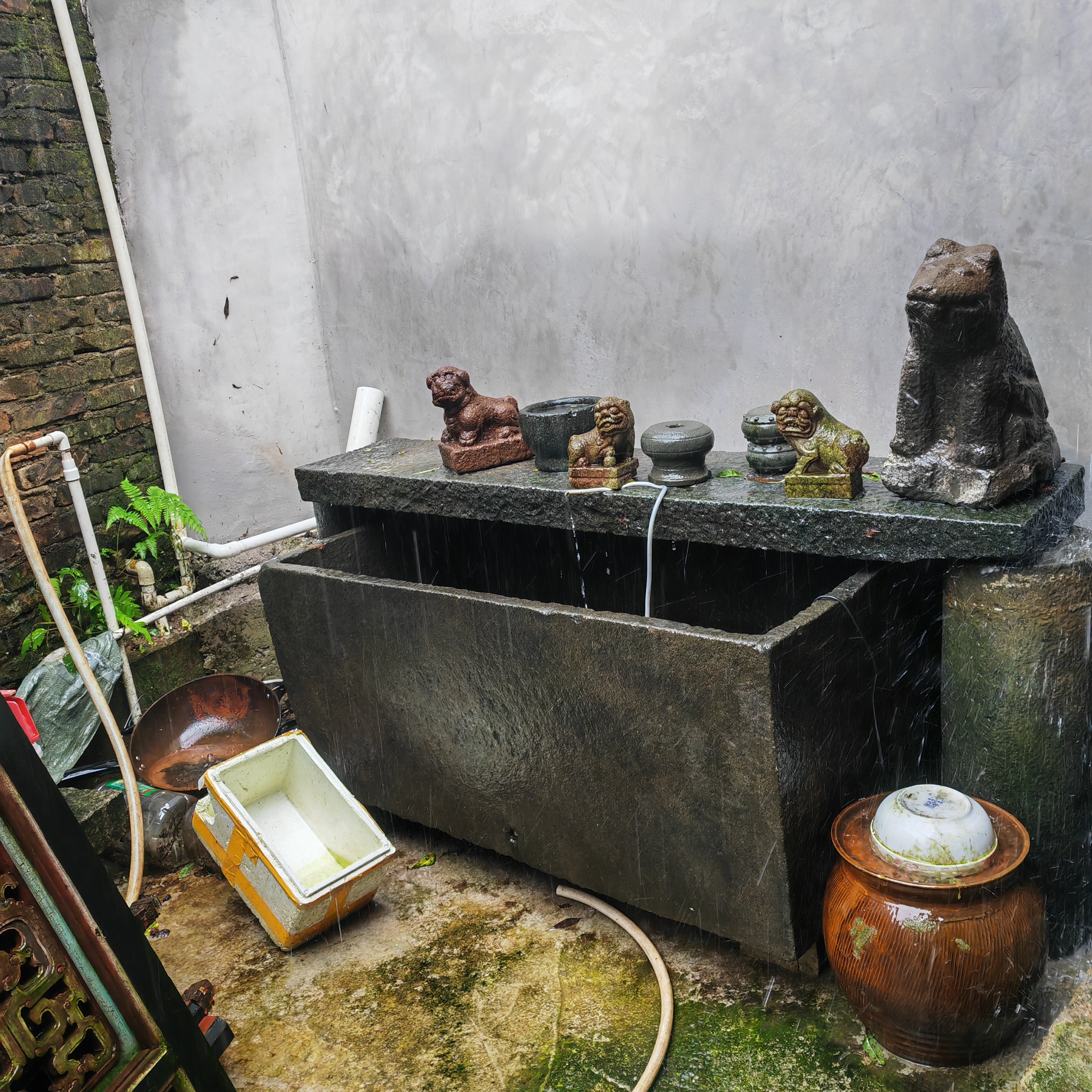 清D早期福建绿豆清大号门海大水缸长一米三十宽六十二高五十二公