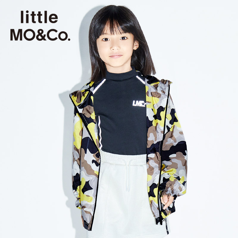 little moco童装春秋新款夹克迷彩外套轻薄连帽防风潮#KBO1JKT021