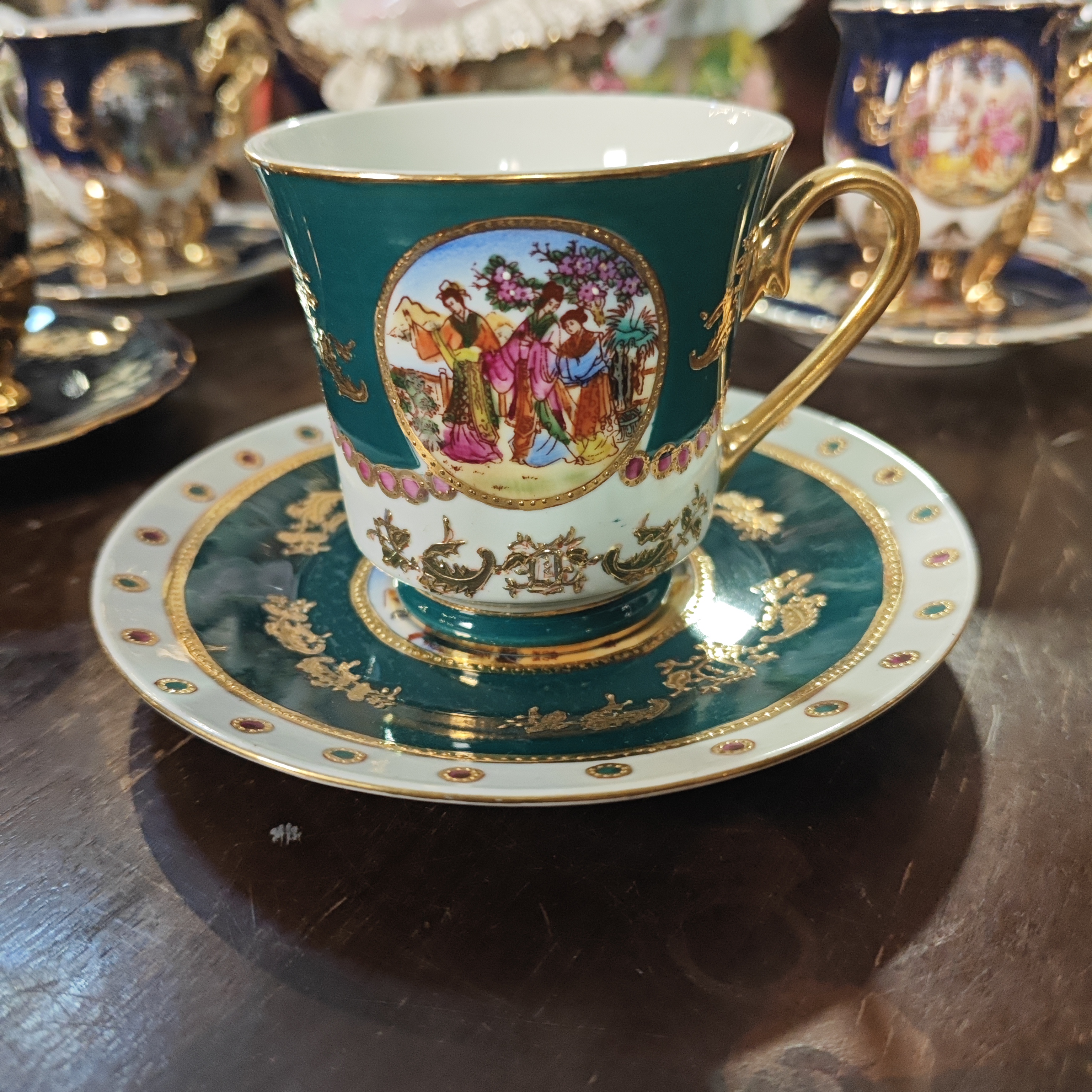 绿色 一套  摆件老仓库库存默认岁月痕迹手工痕迹手工