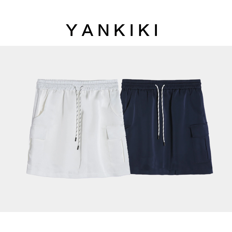 工装丝滑抽绳短裙  YANKIKI 2024春款NEW