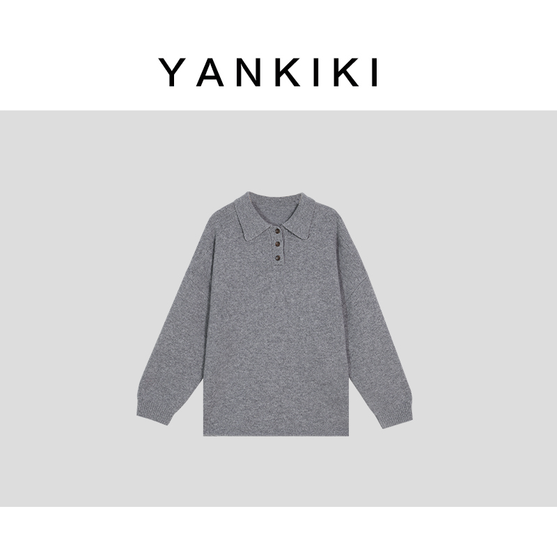 全羊毛polo毛衣    YANKIKI 2024冬季新款