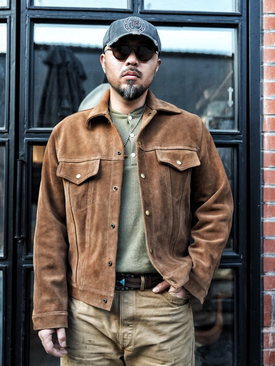 TRADBAND短款皮衣真皮发售，翻毛宽松LVC款皮衣豺狼的日子