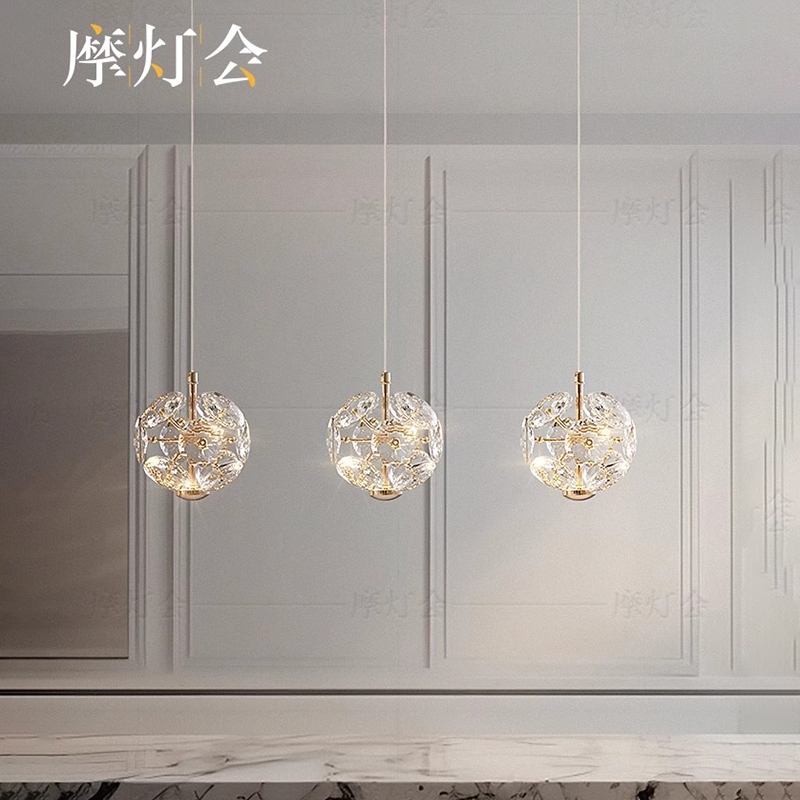 摩灯会 水晶餐吊灯 设计师2024新款玻璃轻奢岛台网红爆款小9414