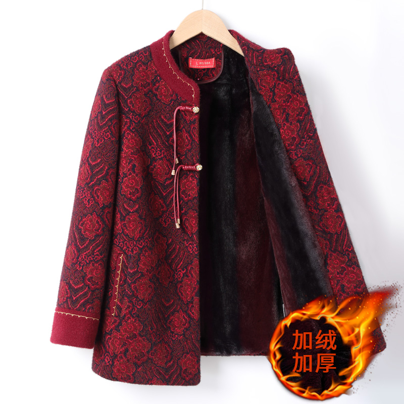 【断码捡漏】妈妈装中老年秋冬加绒外套奶奶中式加厚大衣老太太衣服