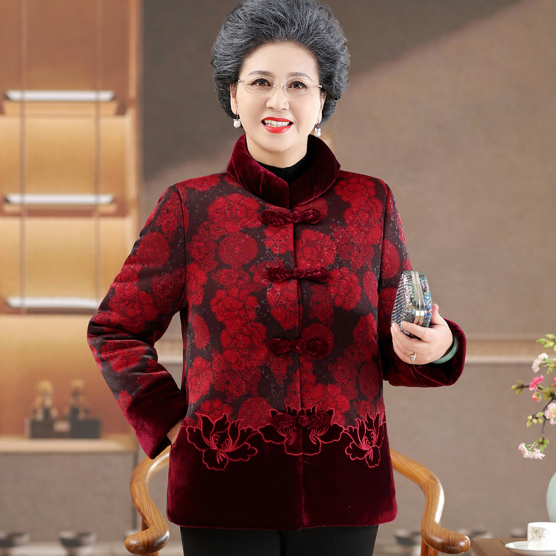 【断码捡漏】本命年奶奶冬装加绒加厚棉服外套老太太唐装棉袄婚宴装