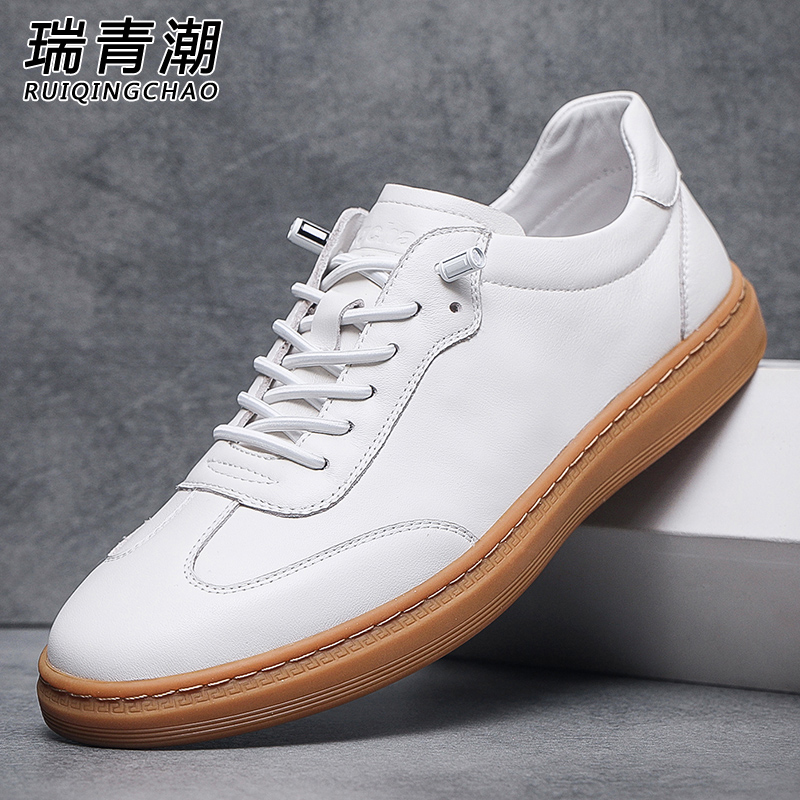 ［已经申请版权］瑞青潮单层头层牛皮夏天透气软底休闲板鞋男230225