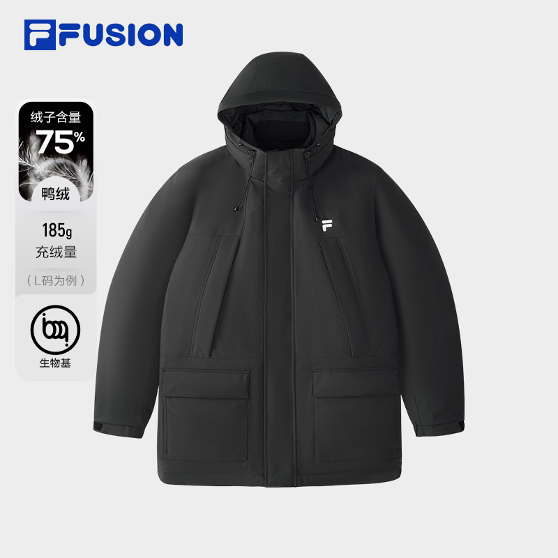 FILA斐乐【-20℃保暖防风】冬季羽绒服男连帽加绒加厚外套T11M445903