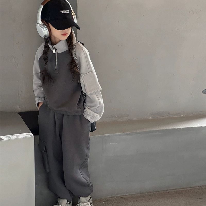 女童运动套装秋季2023新款童装女孩长袖卫衣休闲卫裤两件套韩版潮