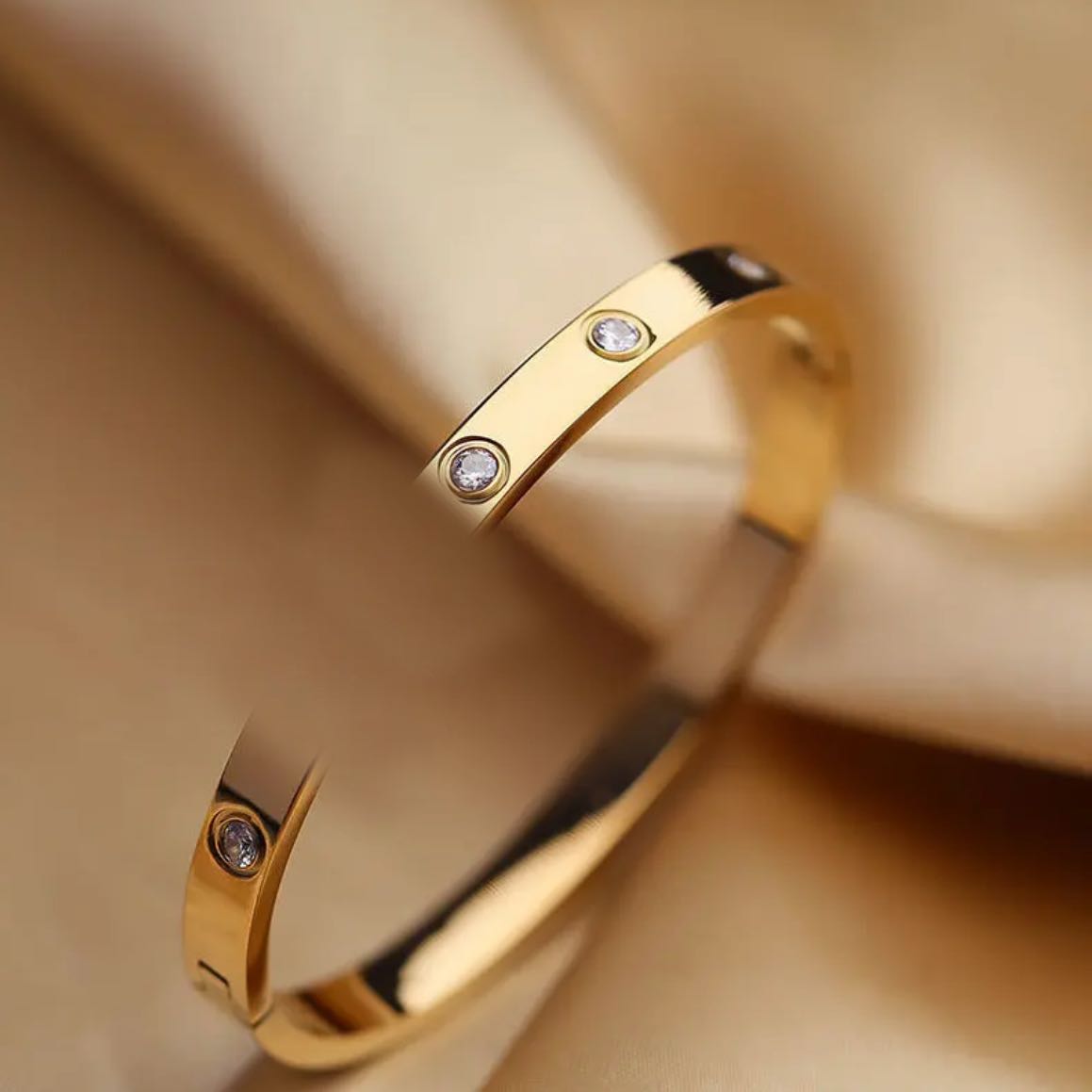 铜合金合成锆石手镯 豪镶满镶FS599香槟色