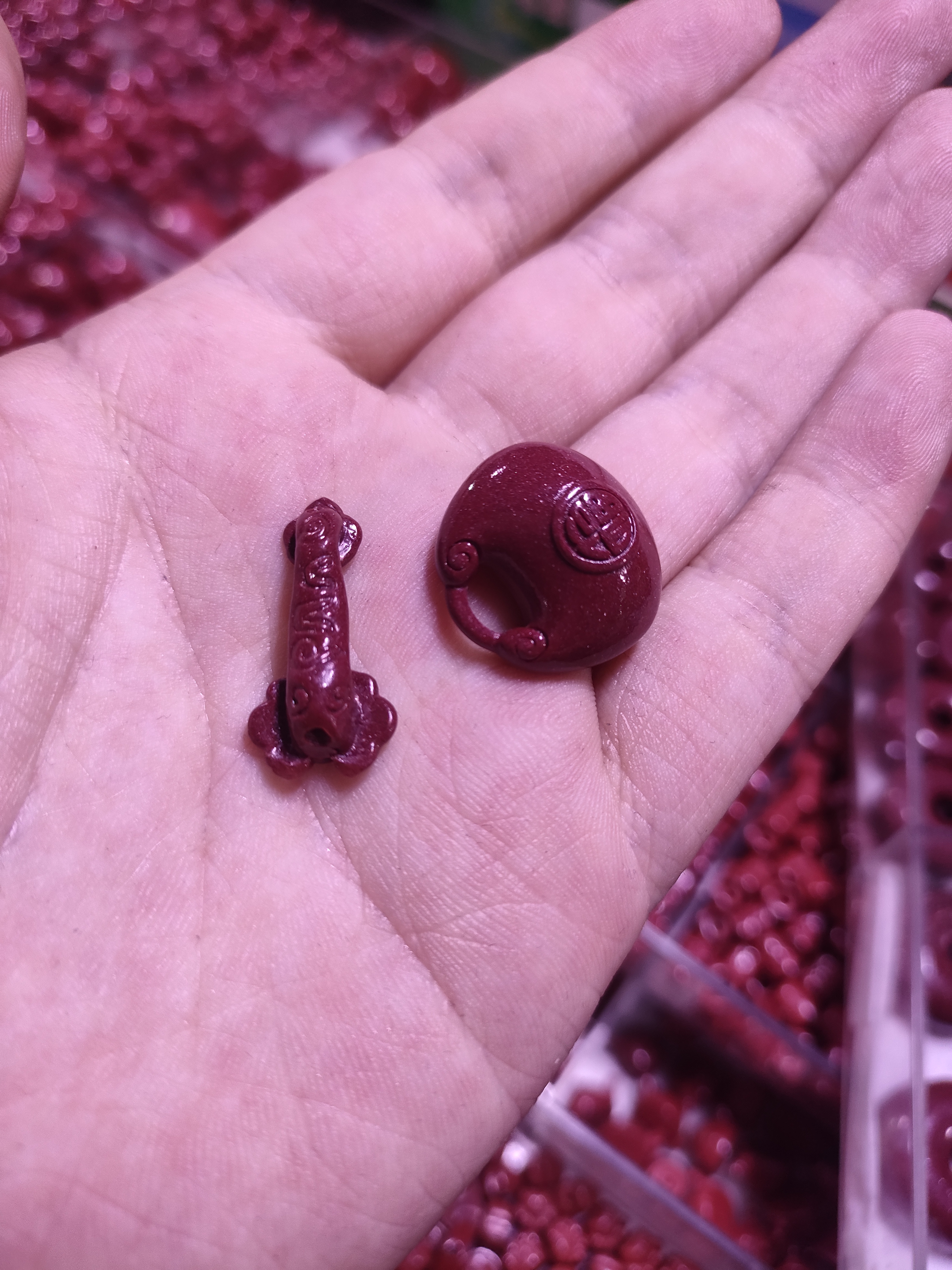 天然辰砂紫金砂如意配饰