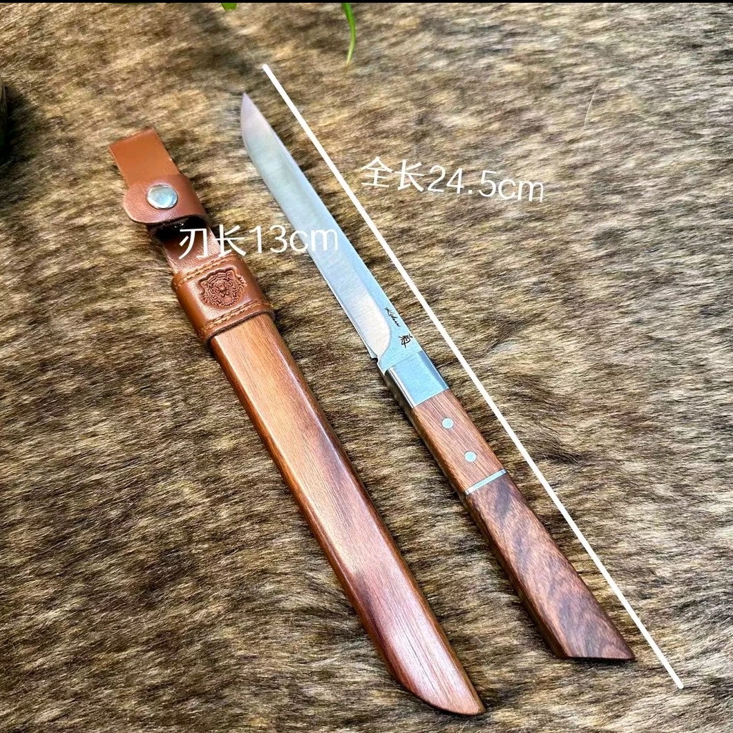 【新款】D2萌虎印花户外野营多功能便携水果刀～