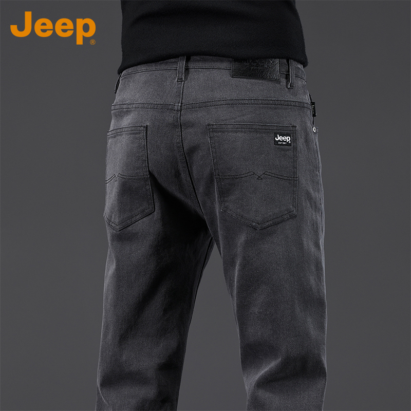 JEEP/吉普秋季2025新款高腰宽松直筒轻奢薄款牛仔裤男款百搭
