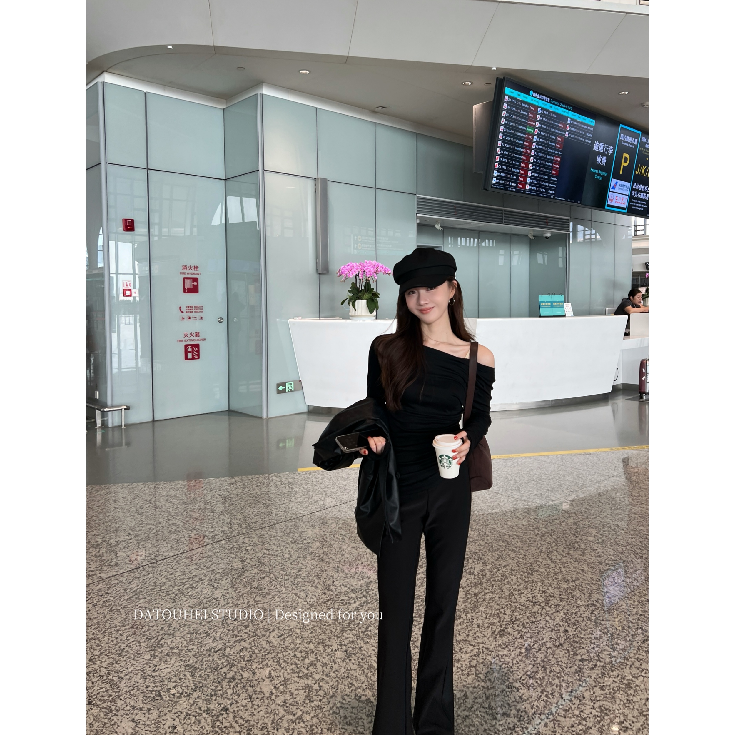 大头黑STUDIO【迷人氛围】2024女早秋显瘦长裤D224Y12924