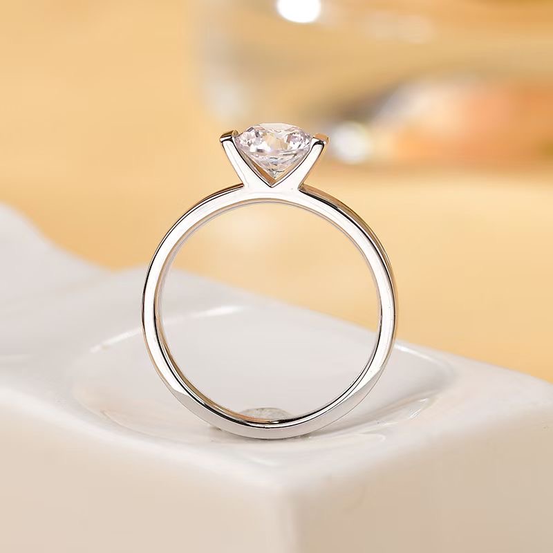 925银莫桑石银制品 S925纯银【深V女戒】S925纯银时尚经典轻奢女戒