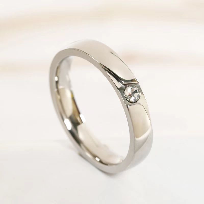 925银莫桑石银制品 【挚爱一生情侣对戒】S925纯银时尚简约光面气质