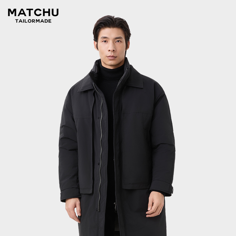 【码尚甄选】经典休闲宽松防风加厚保暖外套中长款羽绒服男士