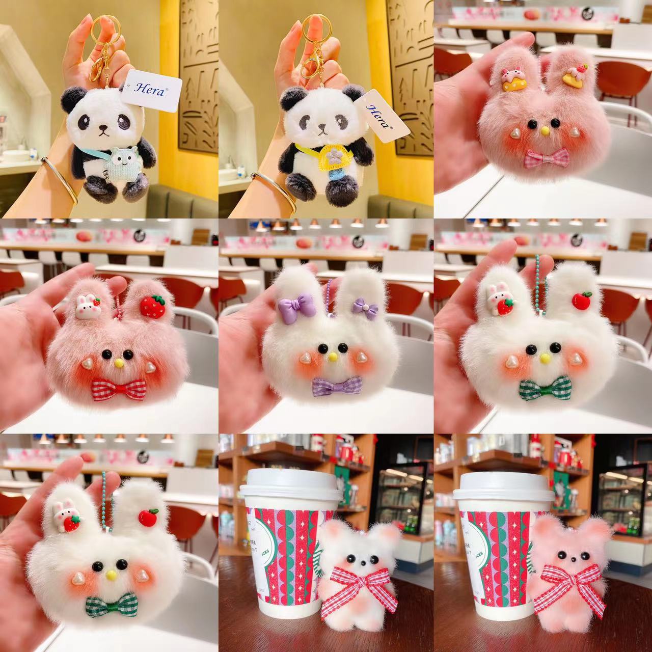 【默认直播间拆袋】毛绒团子挂饰小玩偶公仔汽车钥匙扣手机挂件选色