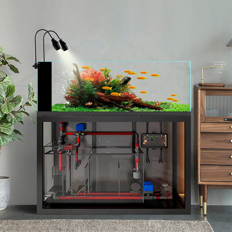 侧溢流无门溪流缸客厅家用鱼缸生态造景水草缸