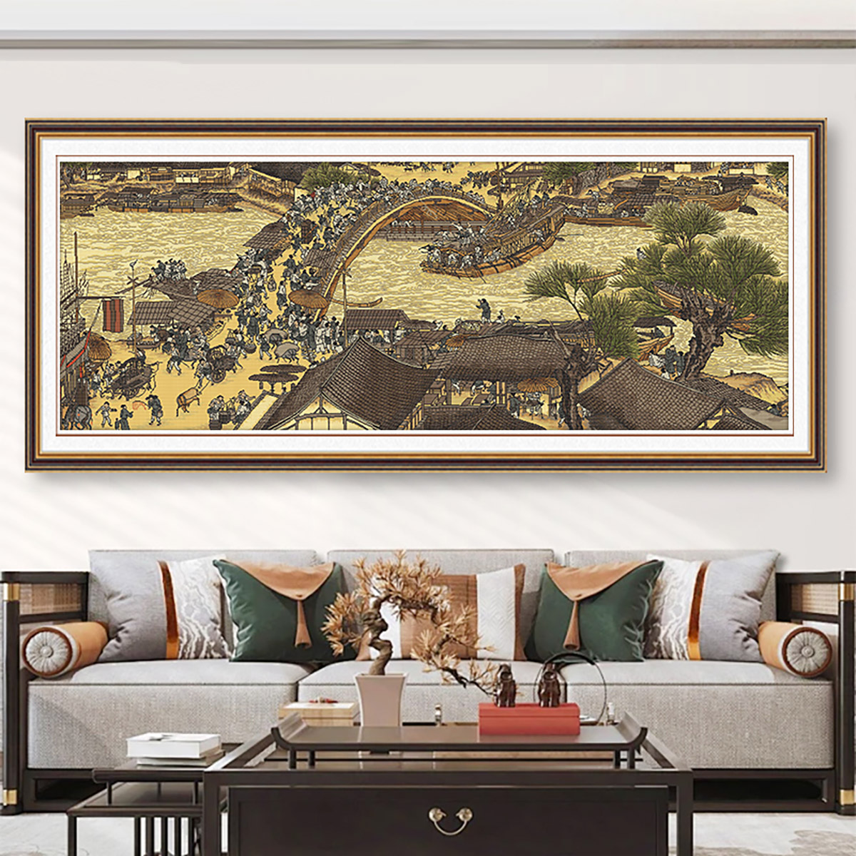 芊虹秀宋版清明上河图十字绣2025爆款客厅大幅名画高端大气手工绣