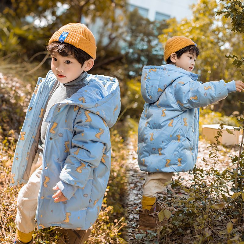 拜年服儿童绒棉服男女童中长款2023洋气韩版宝宝加厚冬装潮冬季