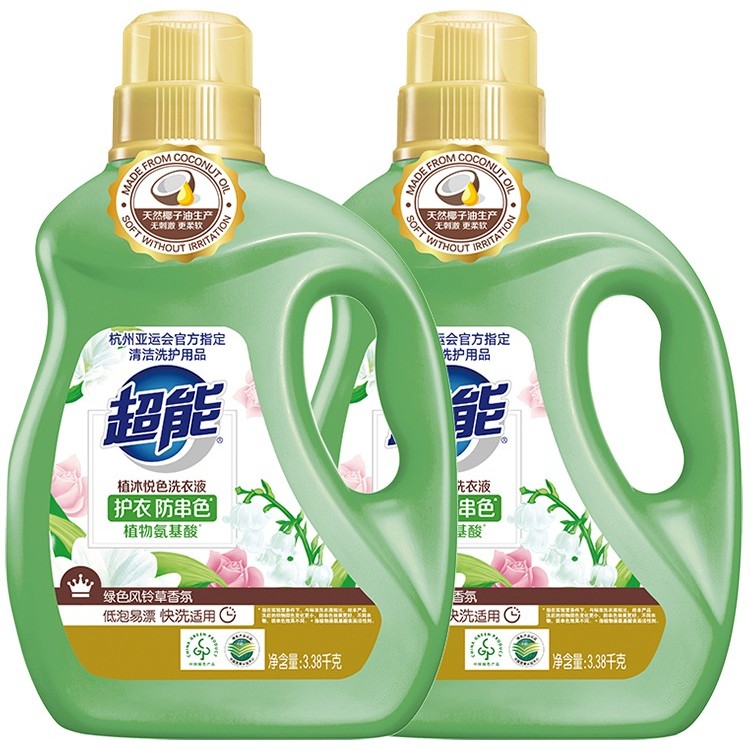 超能植沐悦色洗衣液天然椰子油氨基酸家用实惠大桶装去污瓶装袋装