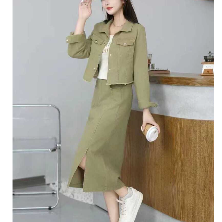 秋季新款韩版时尚套装女洋气减龄牛仔三件套