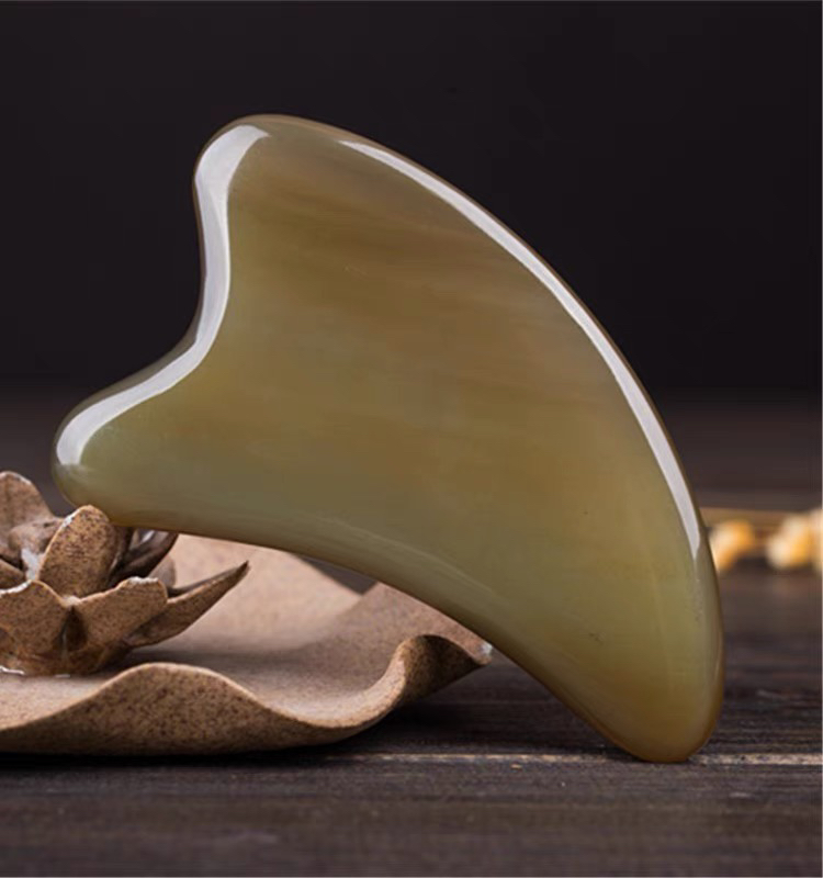 天然正品白水牛角刮痧片通经排毒按摩美容板肩颈疏通提拉脸部