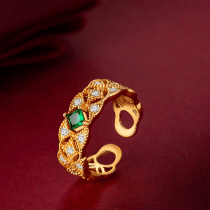 气质轻奢百搭花纹镂空设计戒指 S0010