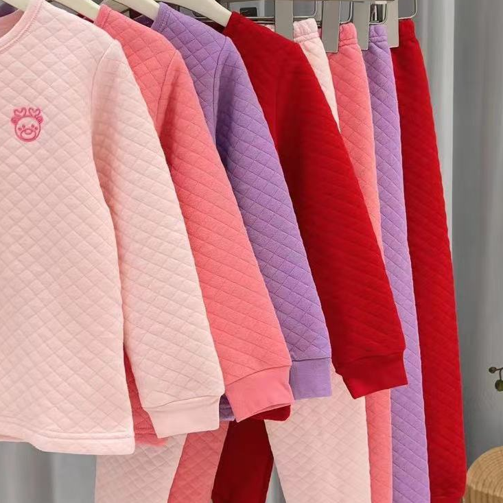 9005超保暖！男女童空气夹棉加厚秋冬季打底高透气舒适柔软秋衣套